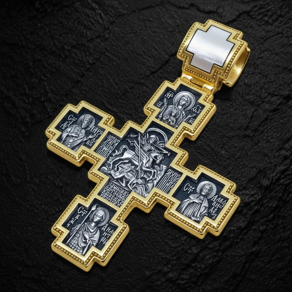 The Crucifixion of Christ. Warrior Saints. The "Sign" Icon. Orthodox Cross